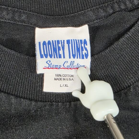 Vintage Looney Tunes Shirt Mens L/XL Bugs Bunny Stamp Cartoon Made USA 90s - Picture 6 of 9
